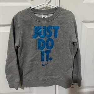 Nike Gray Sweatshirt with Vibrant Blue Text. Brand new never worn with tags.